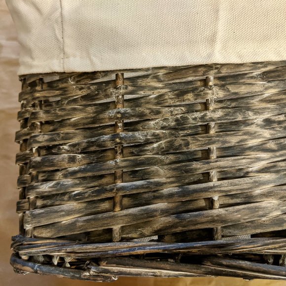 Lined NWOT Divided Wicker Organizer Basket (Grey) - Picture 15 of 15